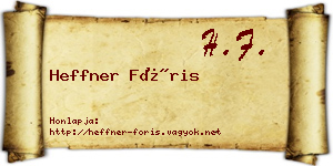 Heffner Fóris névjegykártya